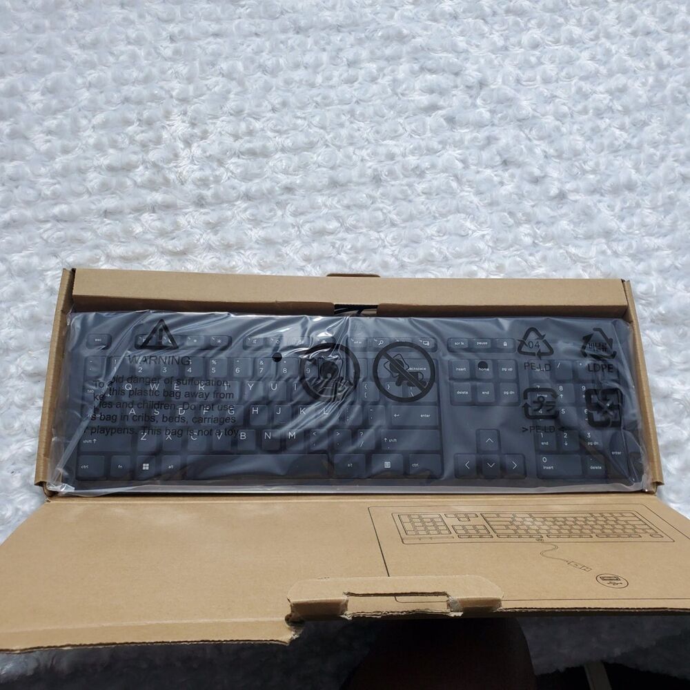 HP 125 Wired Keyboard Computer Function Shortcut Keys USB-A Connection Black